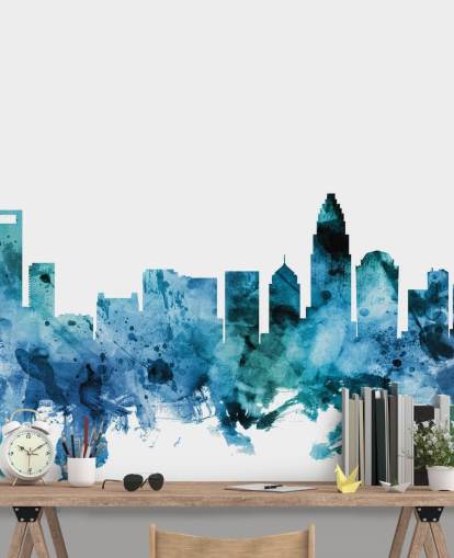 Mural de horizonte azul de Charlotte, Carolina del Norte