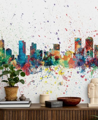 mural de papel de parede colorido de denver colorado