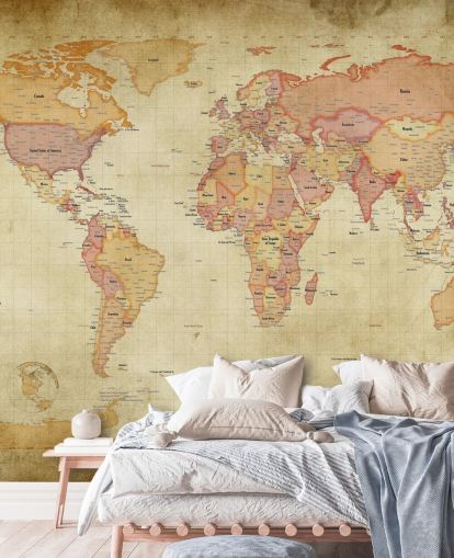 vintage world map wall mural vintage world map wall mural