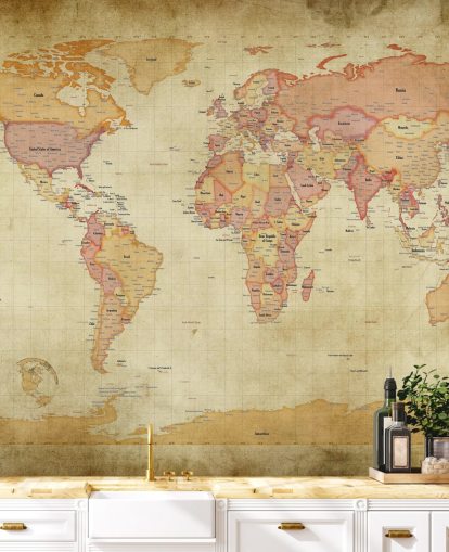 vintage world map wall mural vintage world map wall mural
