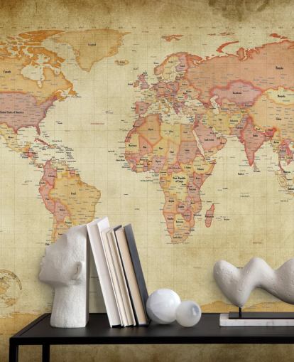 vintage world map wall mural vintage world map wall mural