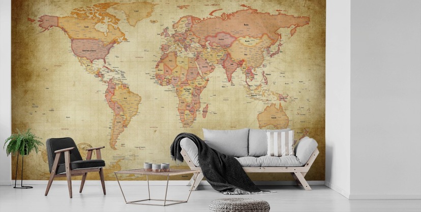 Vintage Map Wallpaper & Antique Map Wall Murals | Wallsauce US