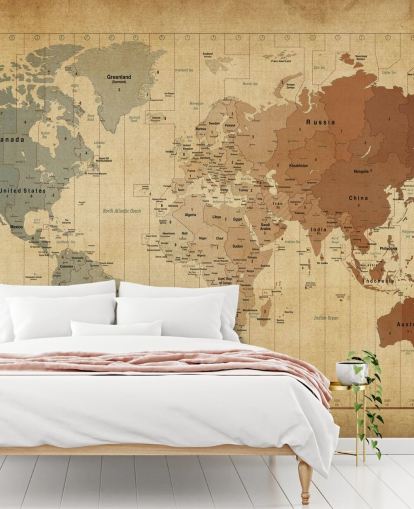 Vintage-Wandbild mit dem Titel Map Of The World III von Michael Tompsett