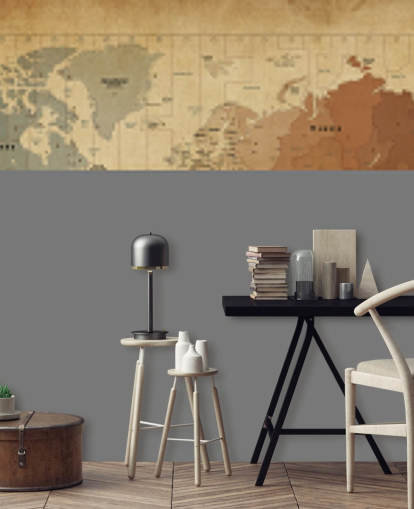 mural de parede vintage do mapa-múndi chamado Map Of The World III de Michael Tompsett mural de parede vintage do mapa-múndi chamado Map Of The World III de Michael Tompsett