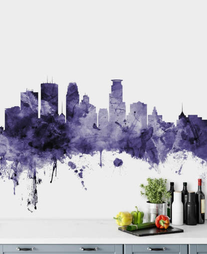 Michael Tompsettin Minneapolis, Minnesota Blue Skyline -taustakuvamaalaus