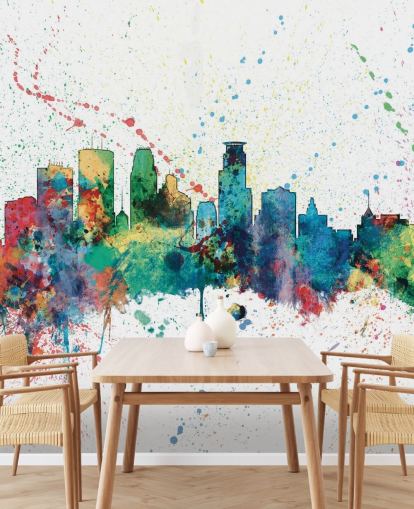 Poster murale Minneapolis Minnesota Skyline