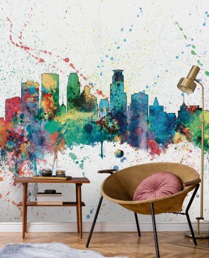 minneapolis minnesota skyline wall mural minneapolis minnesota skyline wall mural