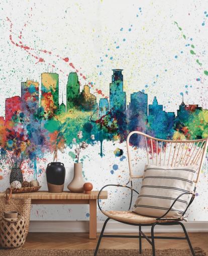 Poster mural Minneapolis Minnesota Skyline