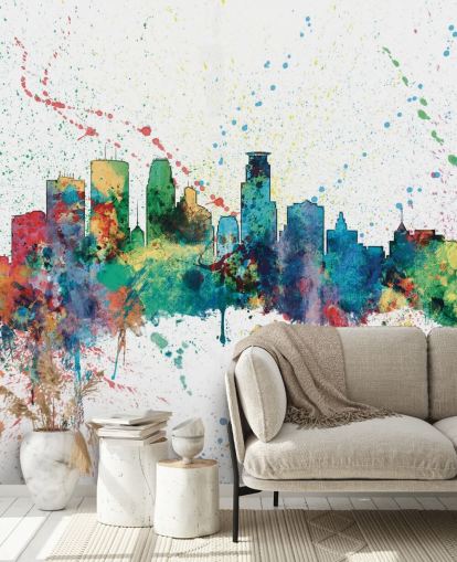 Minneapolis Minnesota Skyline Wandbild Minneapolis Minnesota Skyline Wandbild
