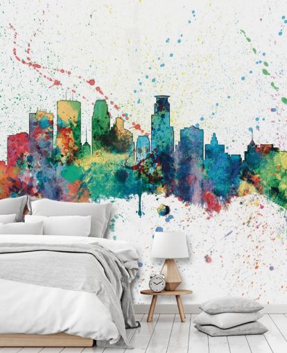 minneapolis minnesota skyline wall mural minneapolis minnesota skyline wall mural