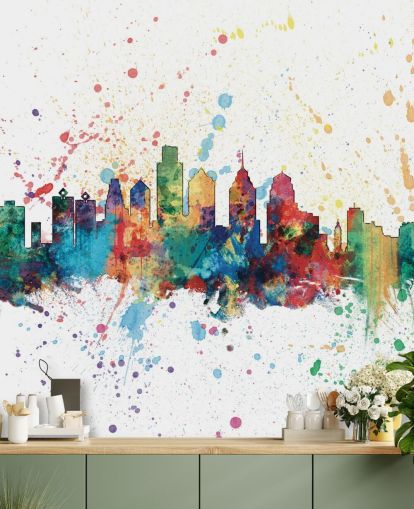 colourful philadelphia pennsylvania skyline in paint splatter colourful philadelphia pennsylvania skyline in paint splatter