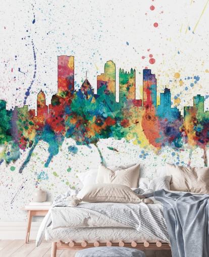 pittsburgh pennsylvania skyline mural with paint splatters called Pittsburgh, Pennsylvania Skyline by Michael Tompsett pittsburgh pennsylvania skyline mural with paint splatters called Pittsburgh, Pennsylvania Skyline by Michael Tompsett