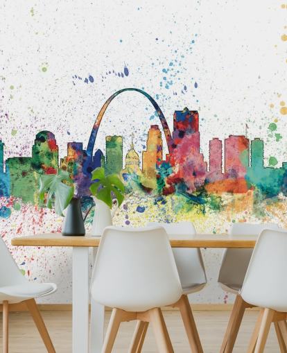 fargerikt st louis tapetmaleri kalt St Louis, Missouri Skyline for soverom og kontorer