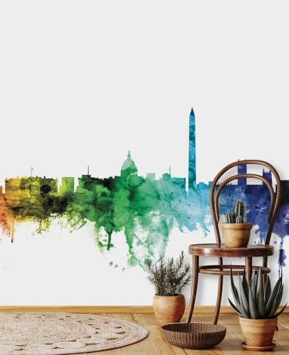 Decorazione murale con lo skyline di Washington D.C.