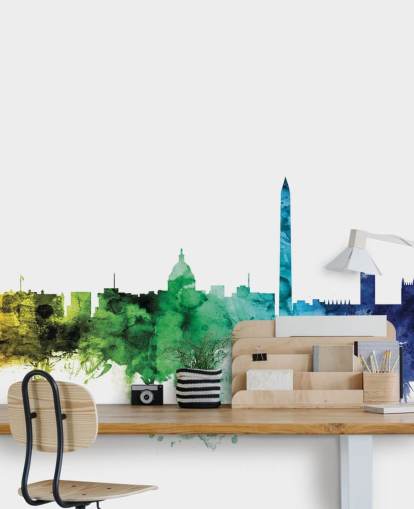 Decorazione murale con lo skyline di Washington D.C. Decorazione murale con lo skyline di Washington D.C.
