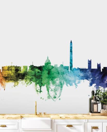 Washington D.C. skyline mural