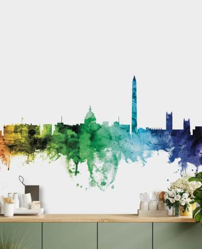 Washington D.C. skyline mural