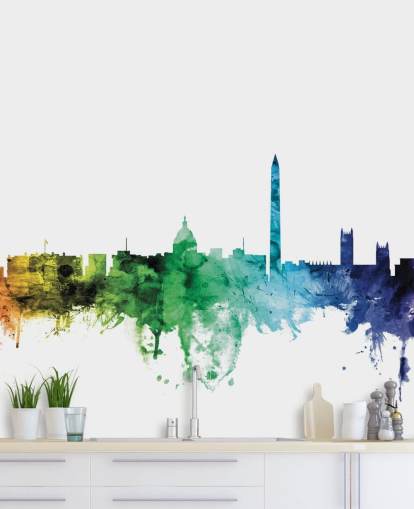 Washington D.C. skyline mural