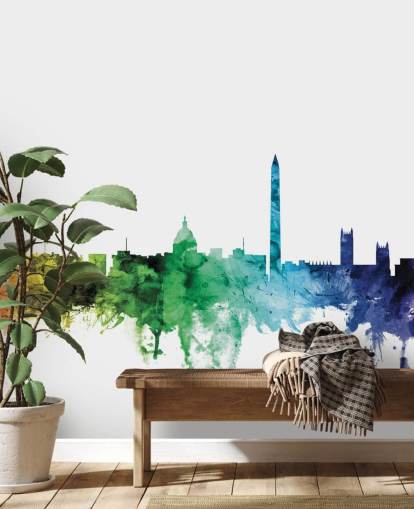 Washington D.C. skyline mural