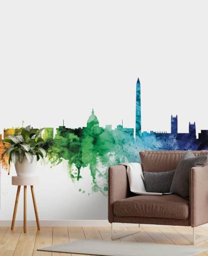 Washington D.C. skyline veggmaleri