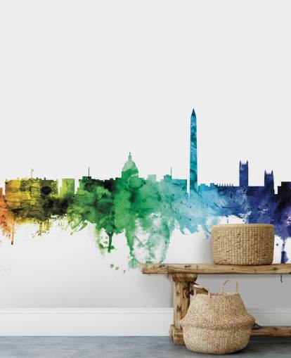 Washington D.C. skyline mural