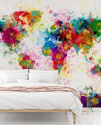 colourful world map wallpaper mural colourful world map wallpaper mural