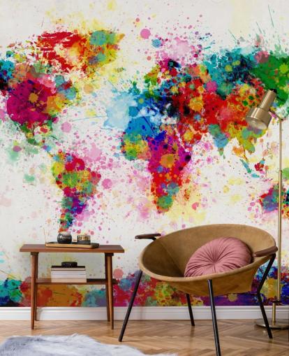 colourful world map wallpaper mural colourful world map wallpaper mural
