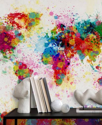 mural de papel de parede colorido do mapa do mundo mural de papel de parede colorido do mapa do mundo