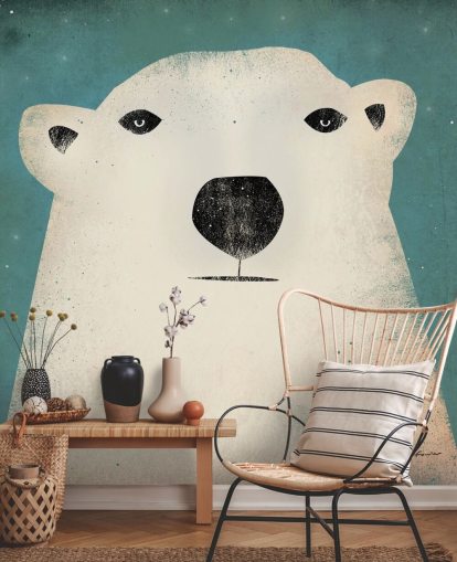 Decorazione murale con muso di orso polare scontroso Decorazione murale con muso di orso polare scontroso