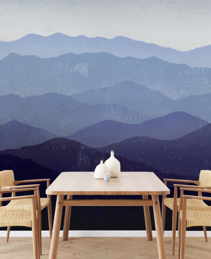 papel pintado de montaña azul y morado