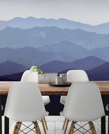 carta da parati montagna blu e viola