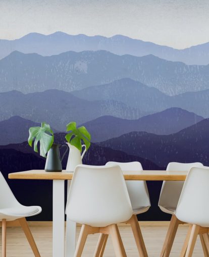 papel pintado de montaña azul y morado