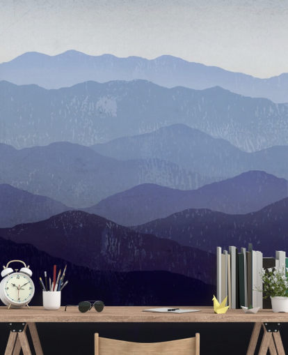 blue and purple mountain wallpaper