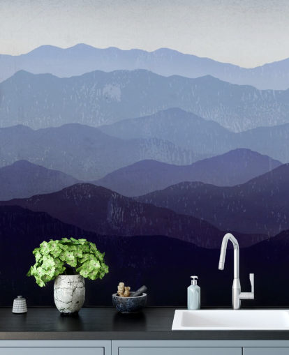 papel pintado de montaña azul y morado papel pintado de montaña azul y morado