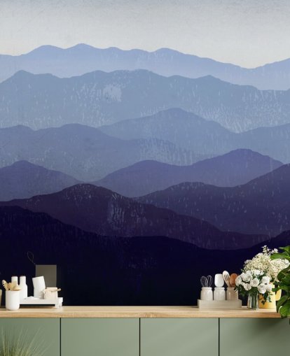 blue and purple mountain wallpaper