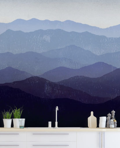 papel pintado de montaña azul y morado papel pintado de montaña azul y morado