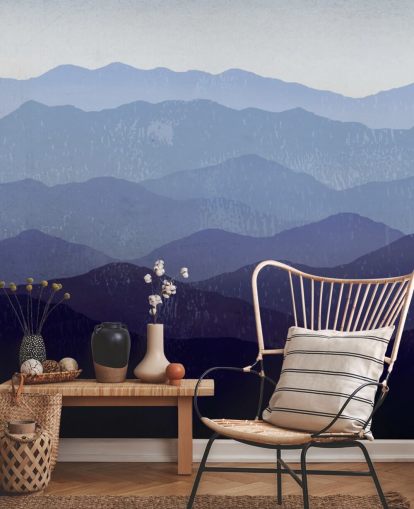 blaue und lila Berg Tapete