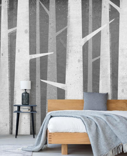 Tapete Birke Winter Woods