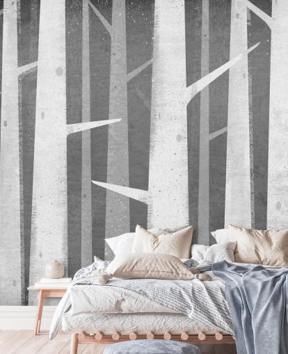 Papel de parede Birch Winter Woods