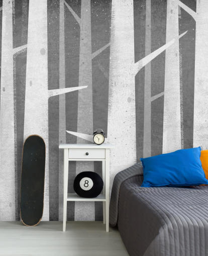 Papel de parede Birch Winter Woods