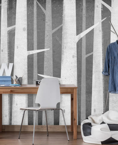 Papel de parede Birch Winter Woods