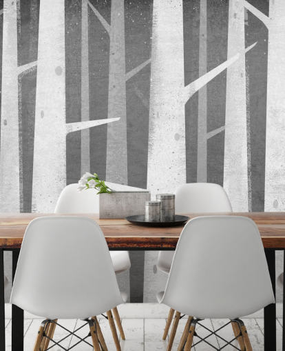 Birch Winter Woods Wallpaper