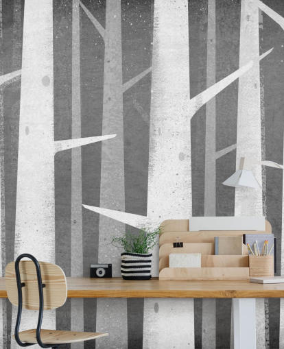 Papel de parede Birch Winter Woods