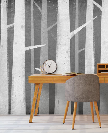 Birch Winter Woods Wallpaper