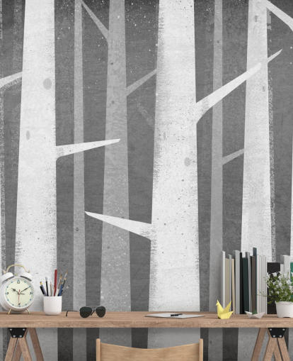 Papel de parede Birch Winter Woods