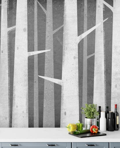 Papel de parede Birch Winter Woods