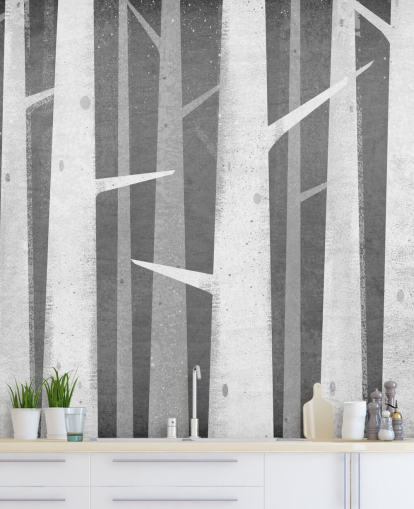 Papier peint Birch Winter Woods