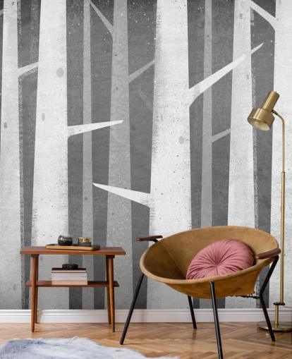 Carta da parati Birch Winter Woods