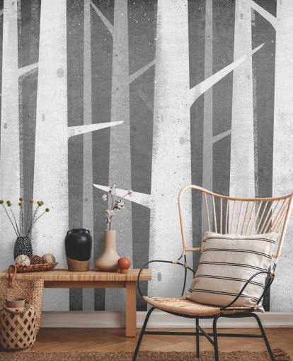 Papel de parede Birch Winter Woods Papel de parede Birch Winter Woods