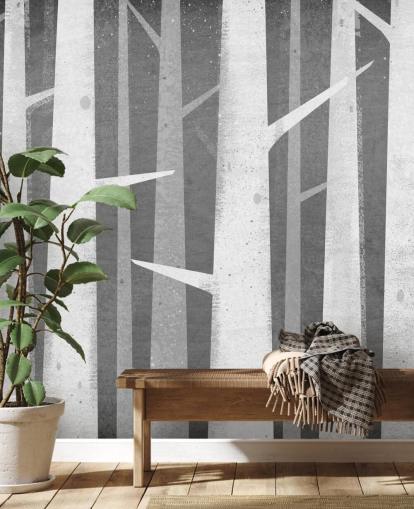 Carta da parati Birch Winter Woods